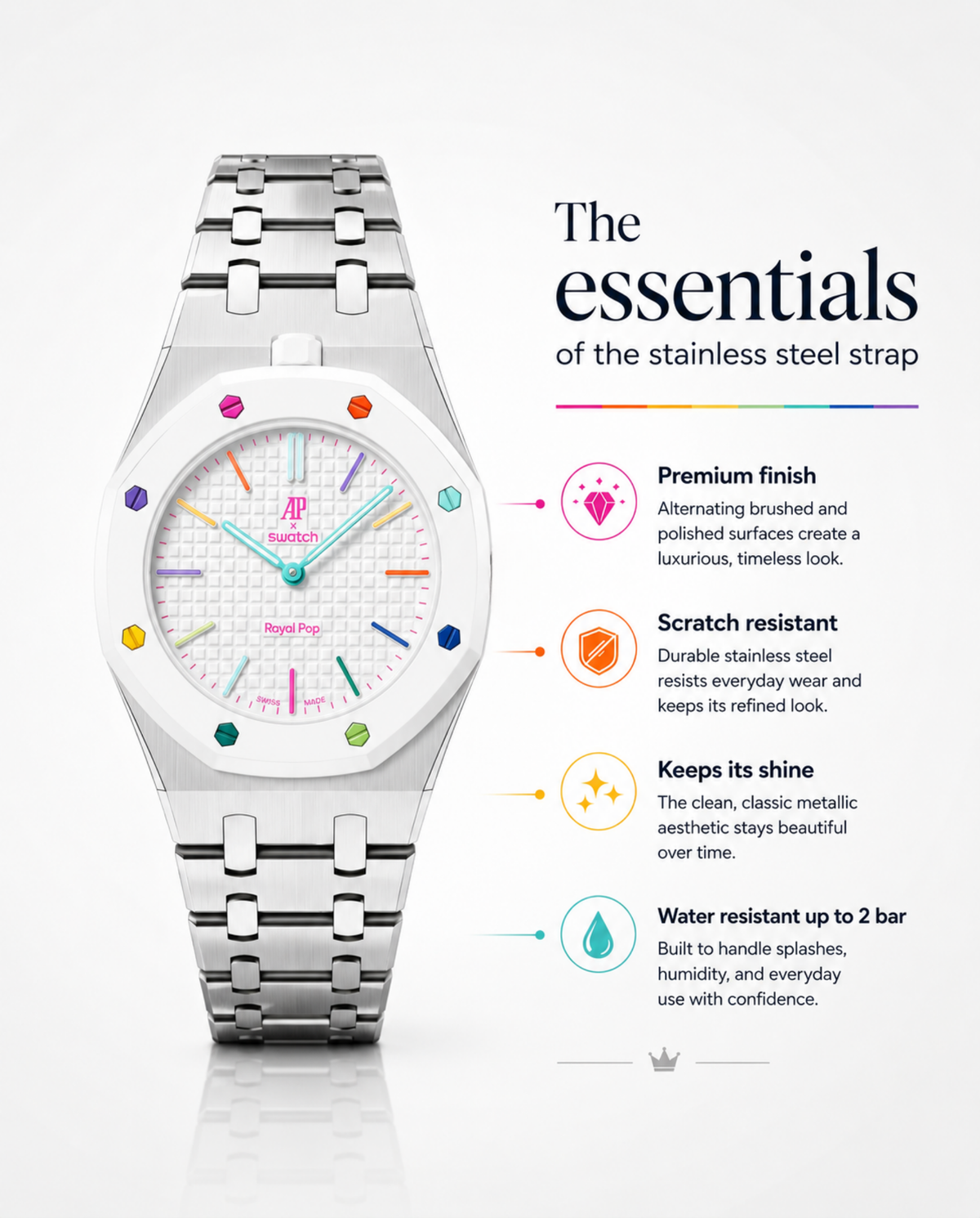 Royal Pop Steel Bracelet | RIGHT version
