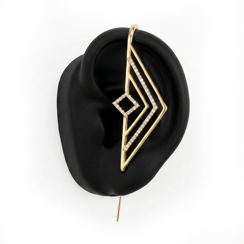 Ascension ear cuff in gold, left-ear version