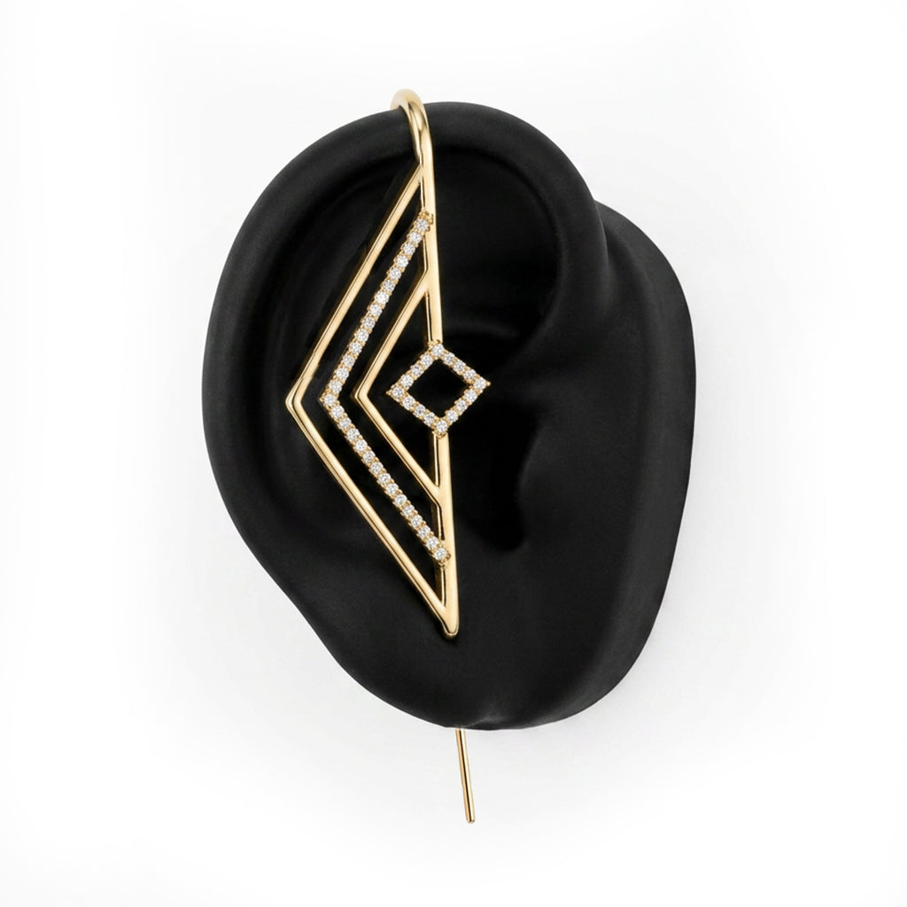 Ascension ear cuff in gold, right-ear version