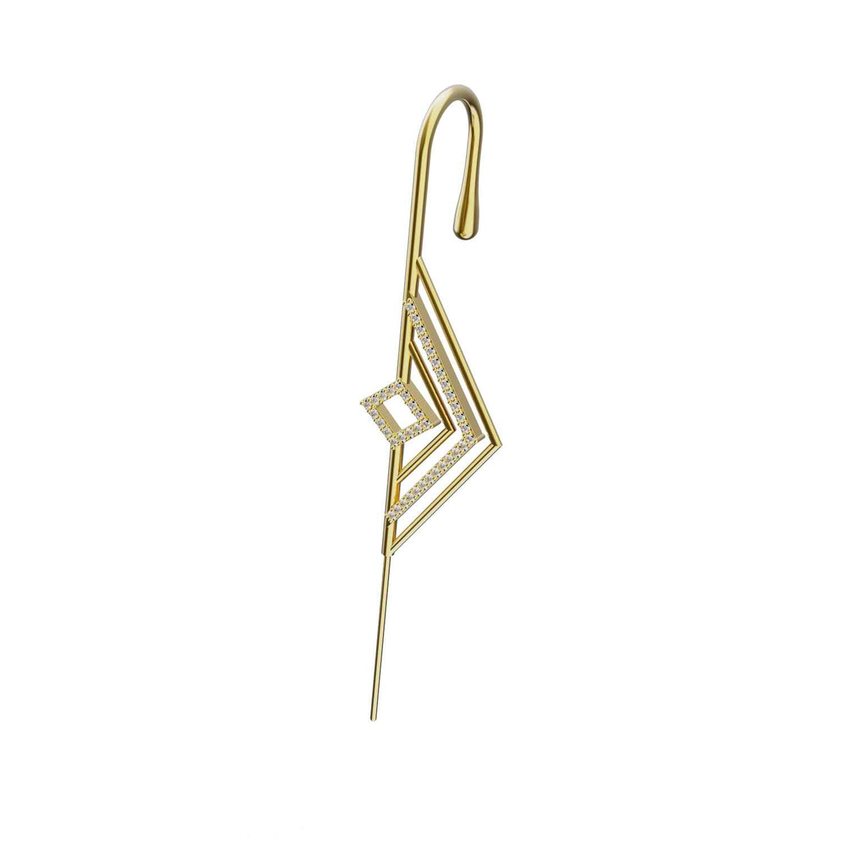 Ascension ear cuff in gold, left-ear version