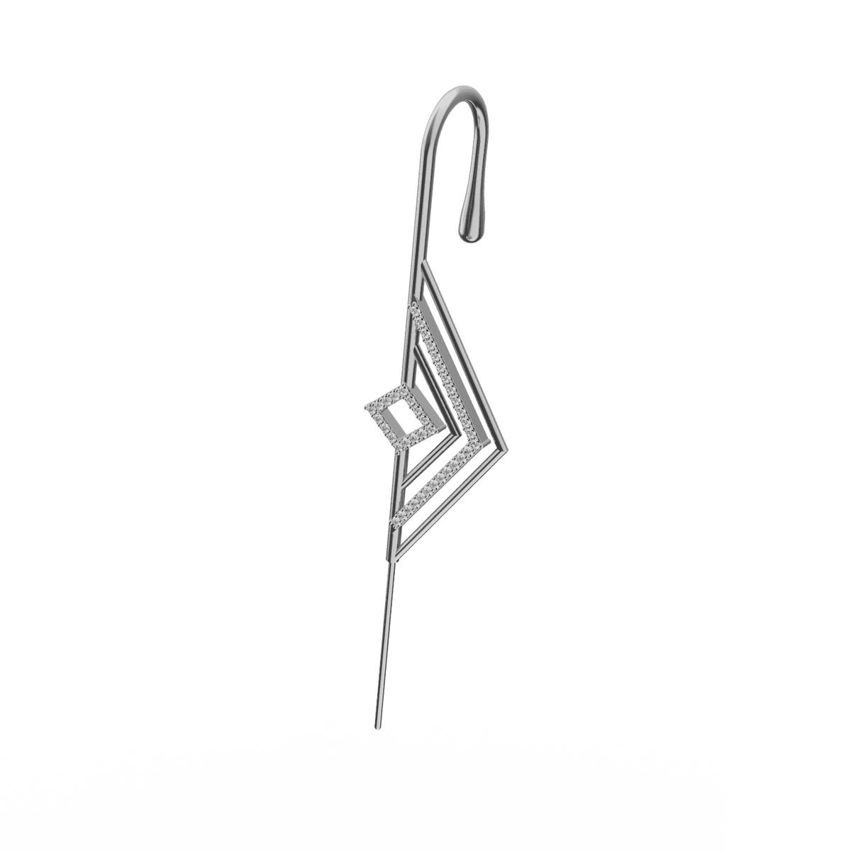 Ascension ear cuff in silver, left-ear version
