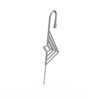 Ascension ear cuff in silver, left-ear version