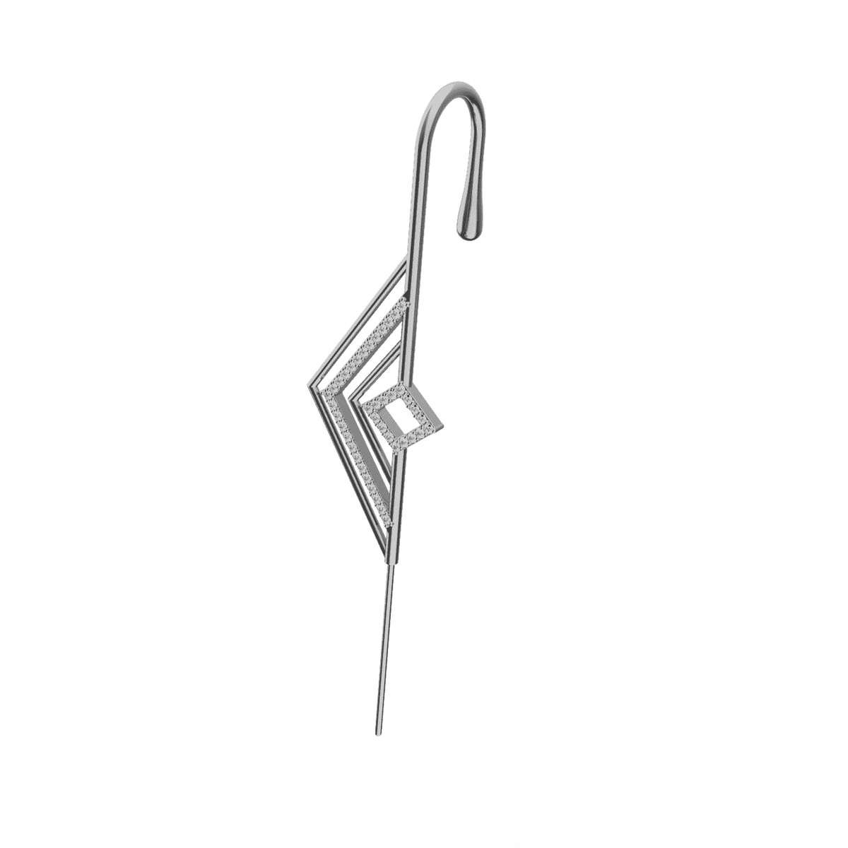 Ascension ear cuff in silver, right-ear version