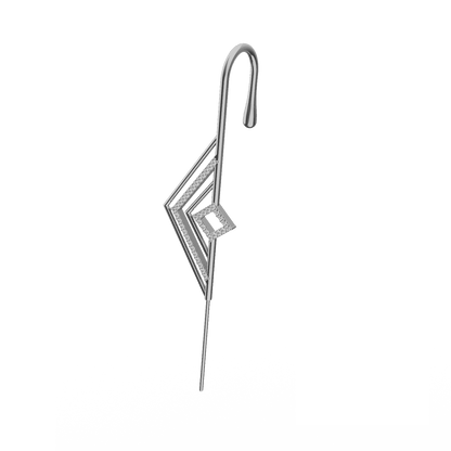 Ascension ear cuff in silver, right-ear version