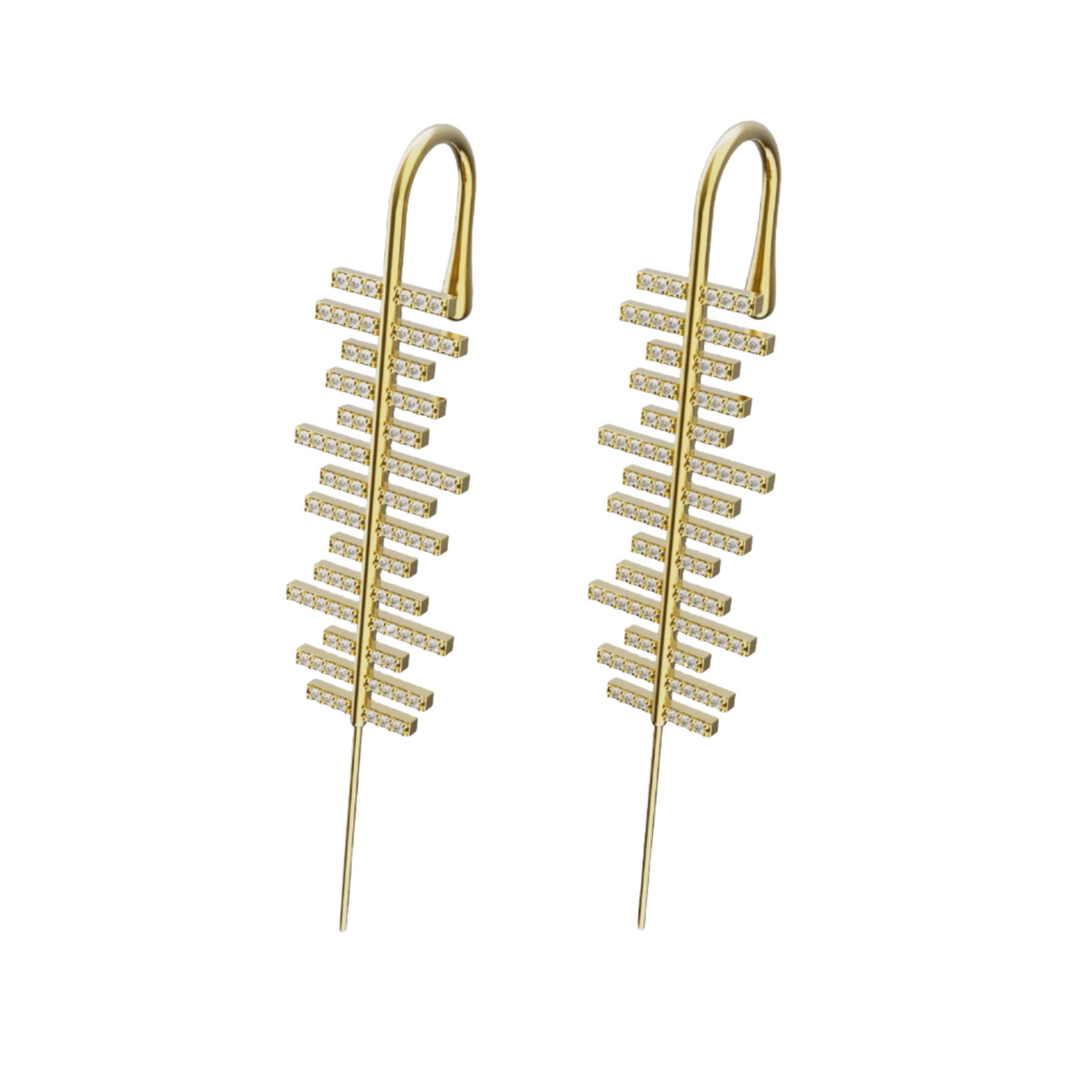 Balance ear cuffs in gold, a pair