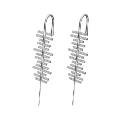 Balance ear cuffs in silver, a pair