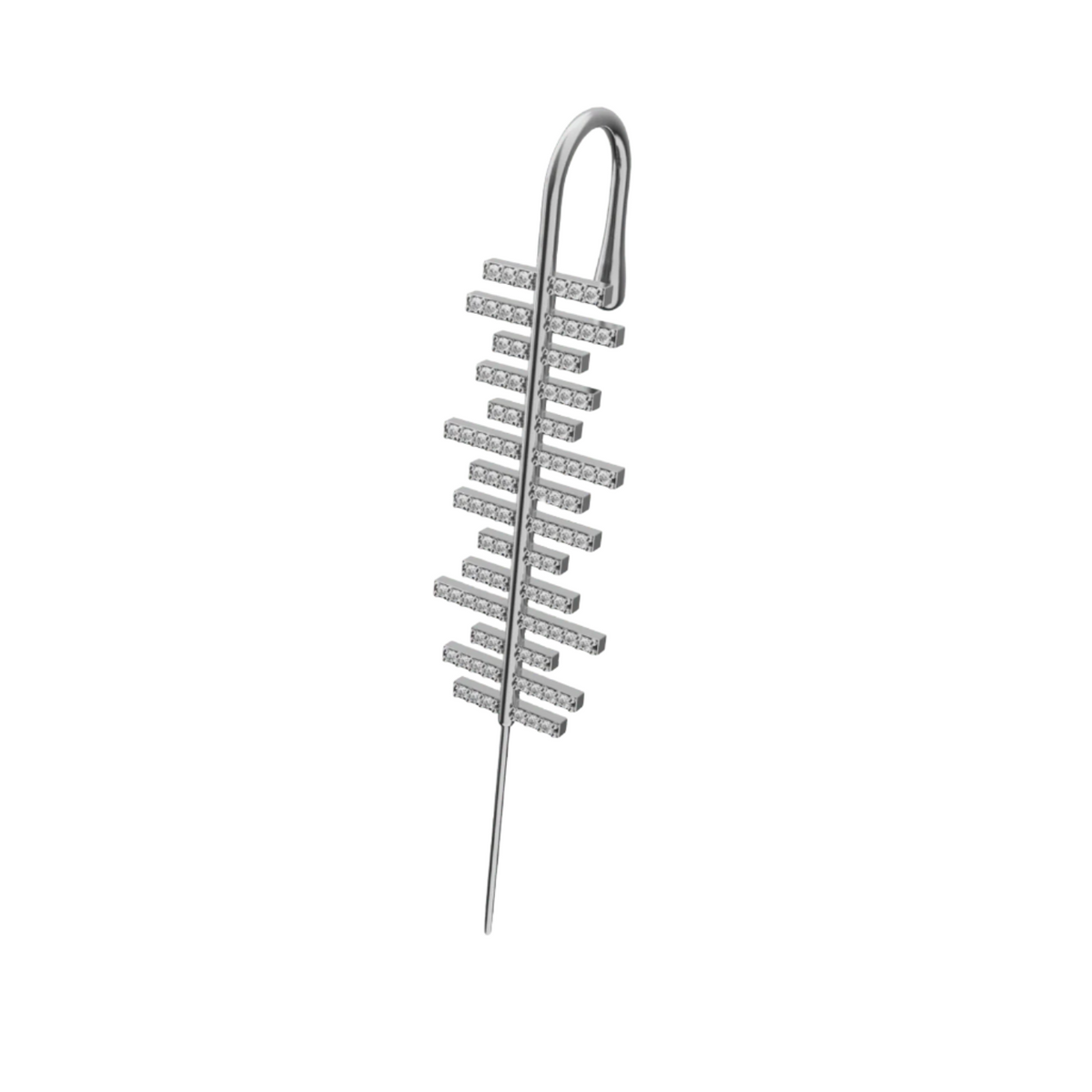 Balance ear cuff in silver, single