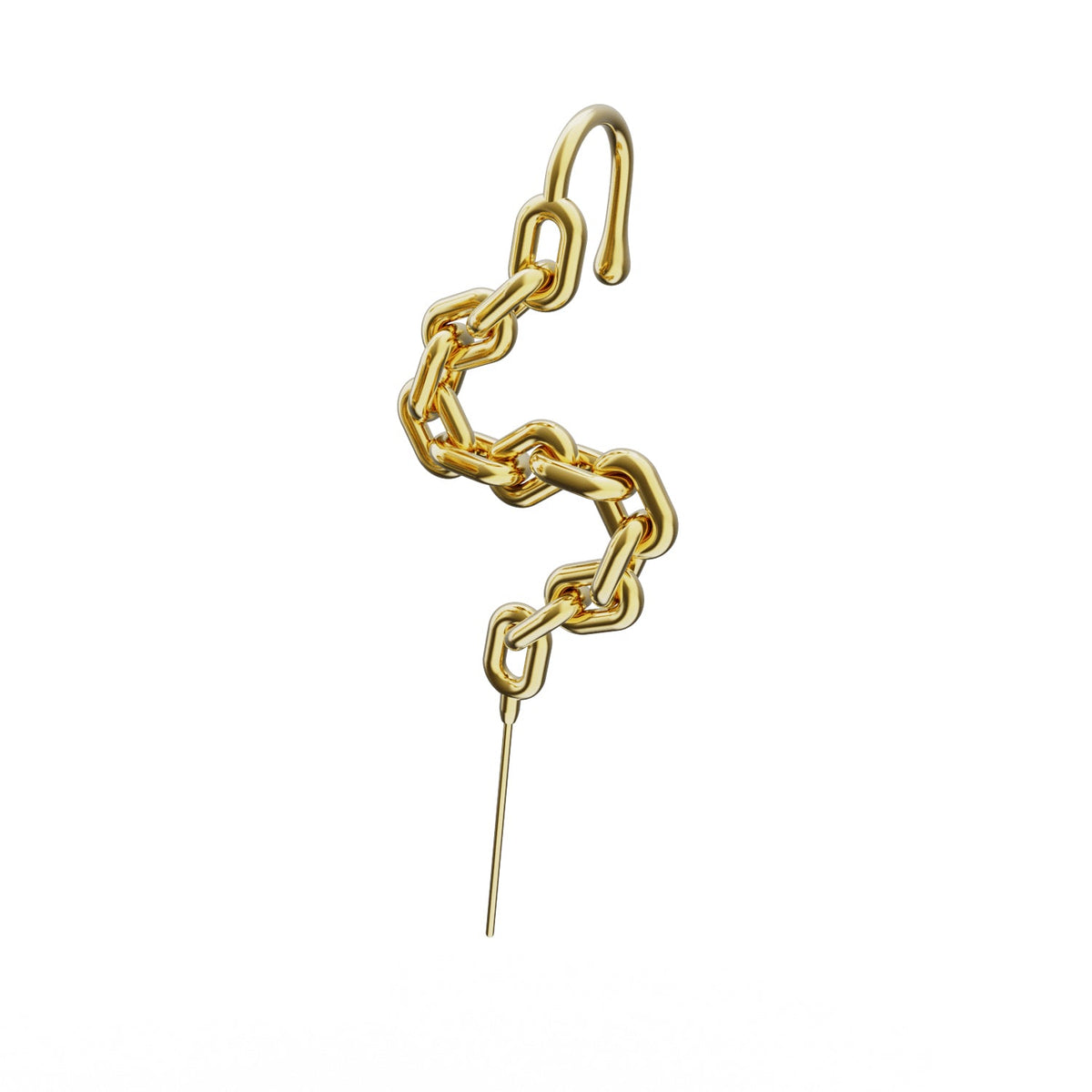 Chain-Link ear cuff in gold, single