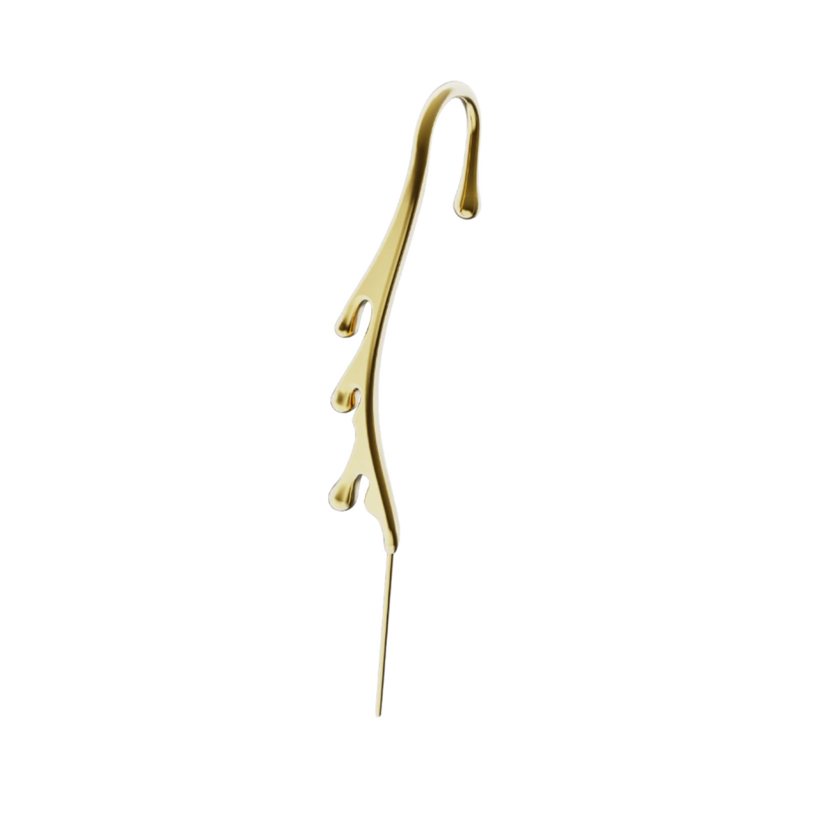 Drip ear cuff in gold, single
