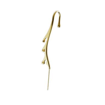 Drip ear cuff in gold, single