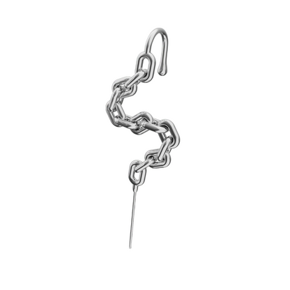 Chain-Link ear cuff in silver, single