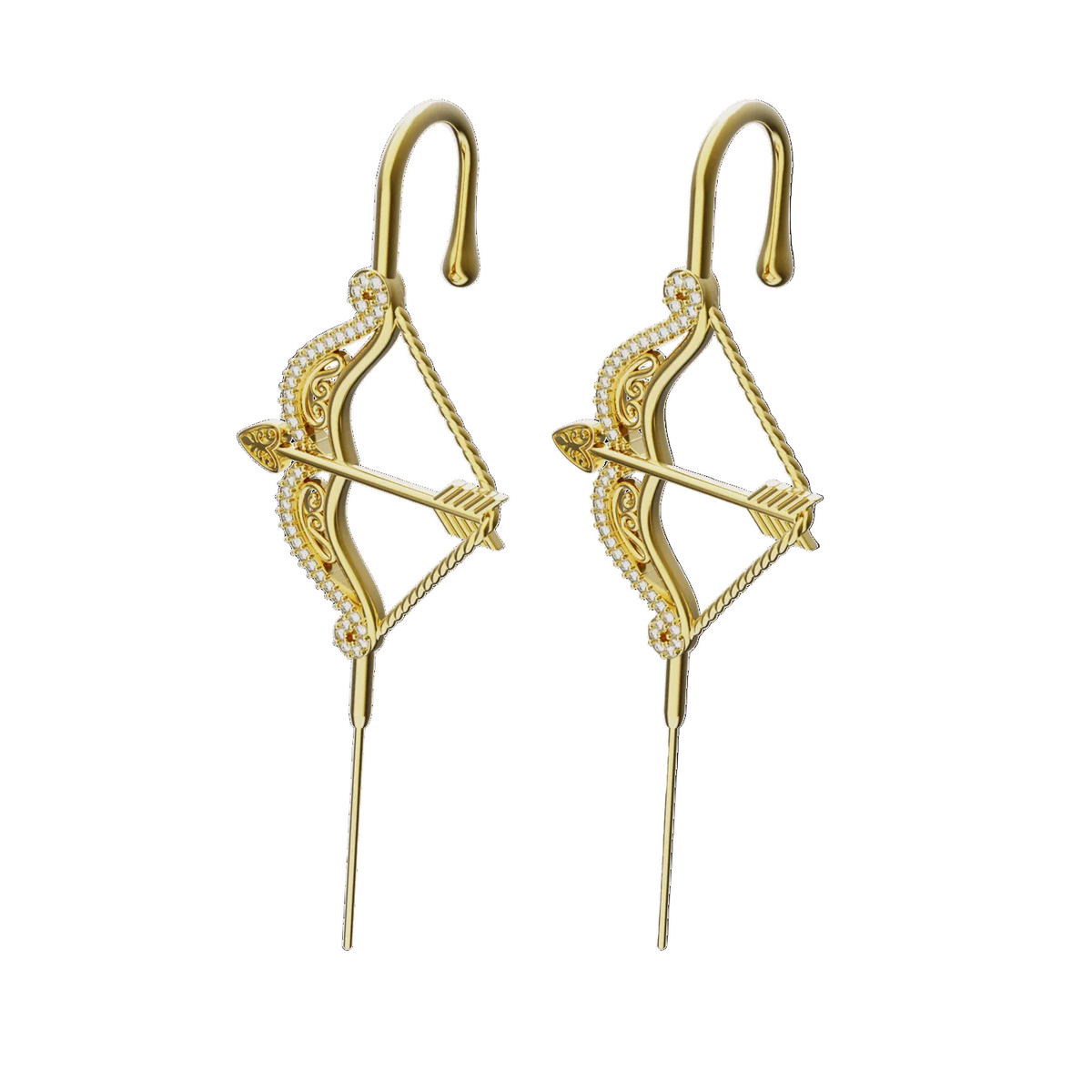 Divine Strike ear cuffs in gold, a pair