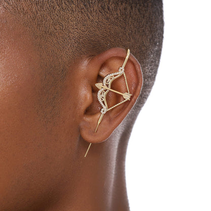 Divine Strike ear cuff worn on the ear, profile view