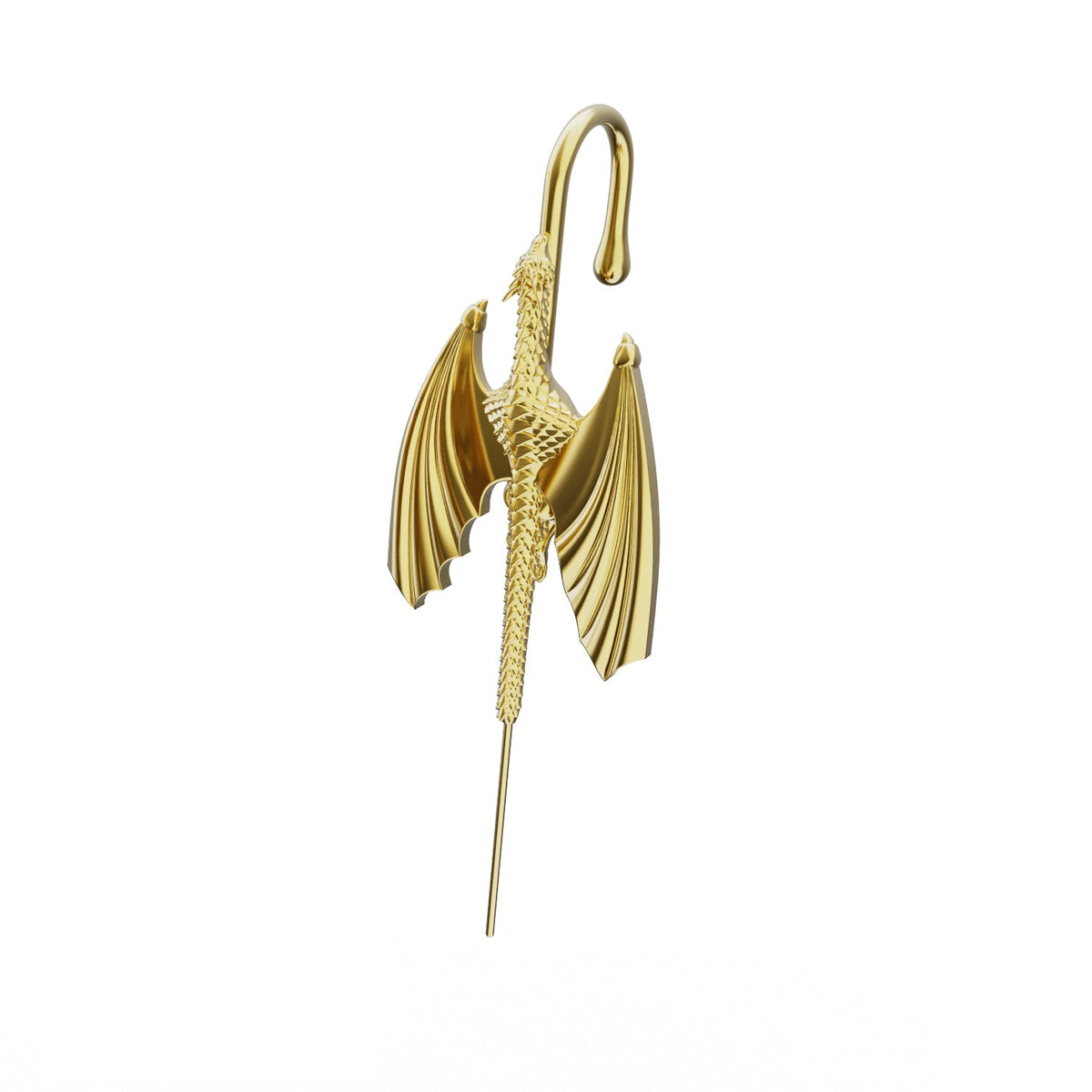 Stormscale ear cuff in gold, single