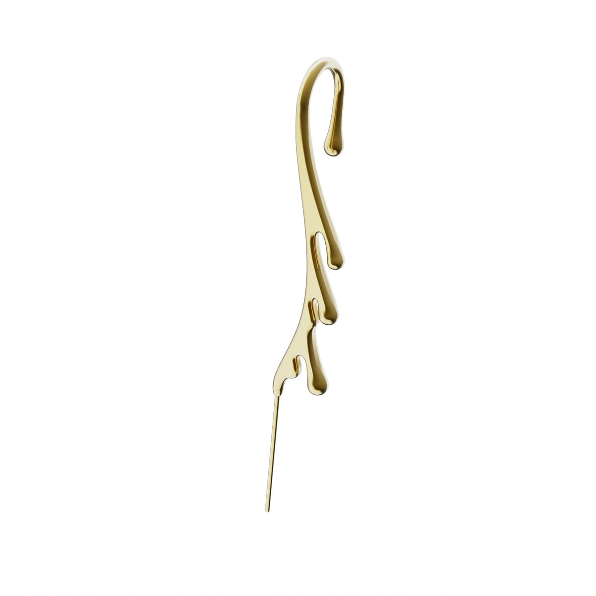 Drip ear cuff in gold, single