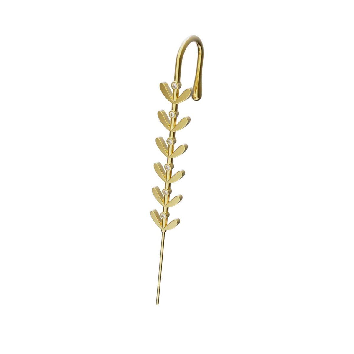 Flora ear cuff in gold, single