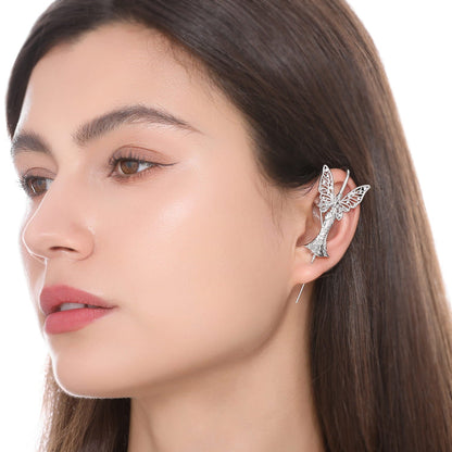 Forrest Fairy ear cuff worn on the ear, profile view