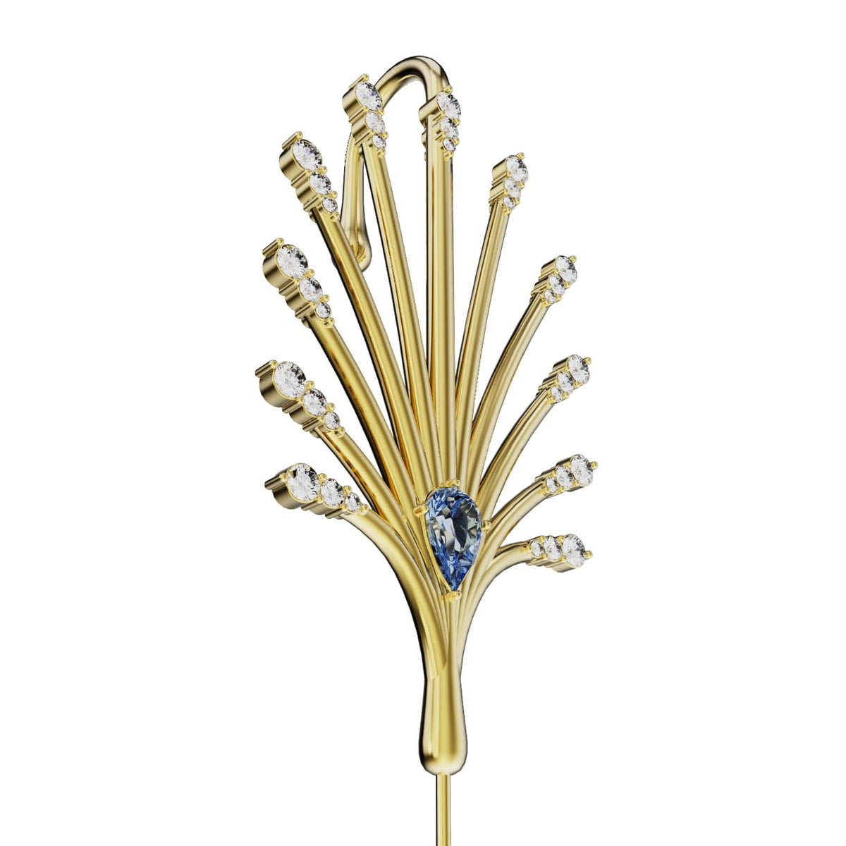 Ethereal Fountain ear cuff in gold, close detail