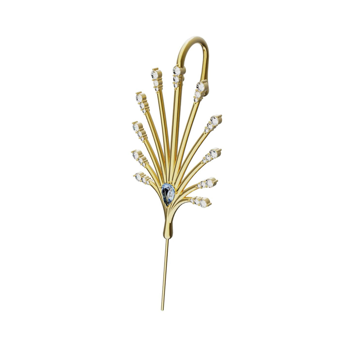 Ethereal Fountain ear cuff in gold, single