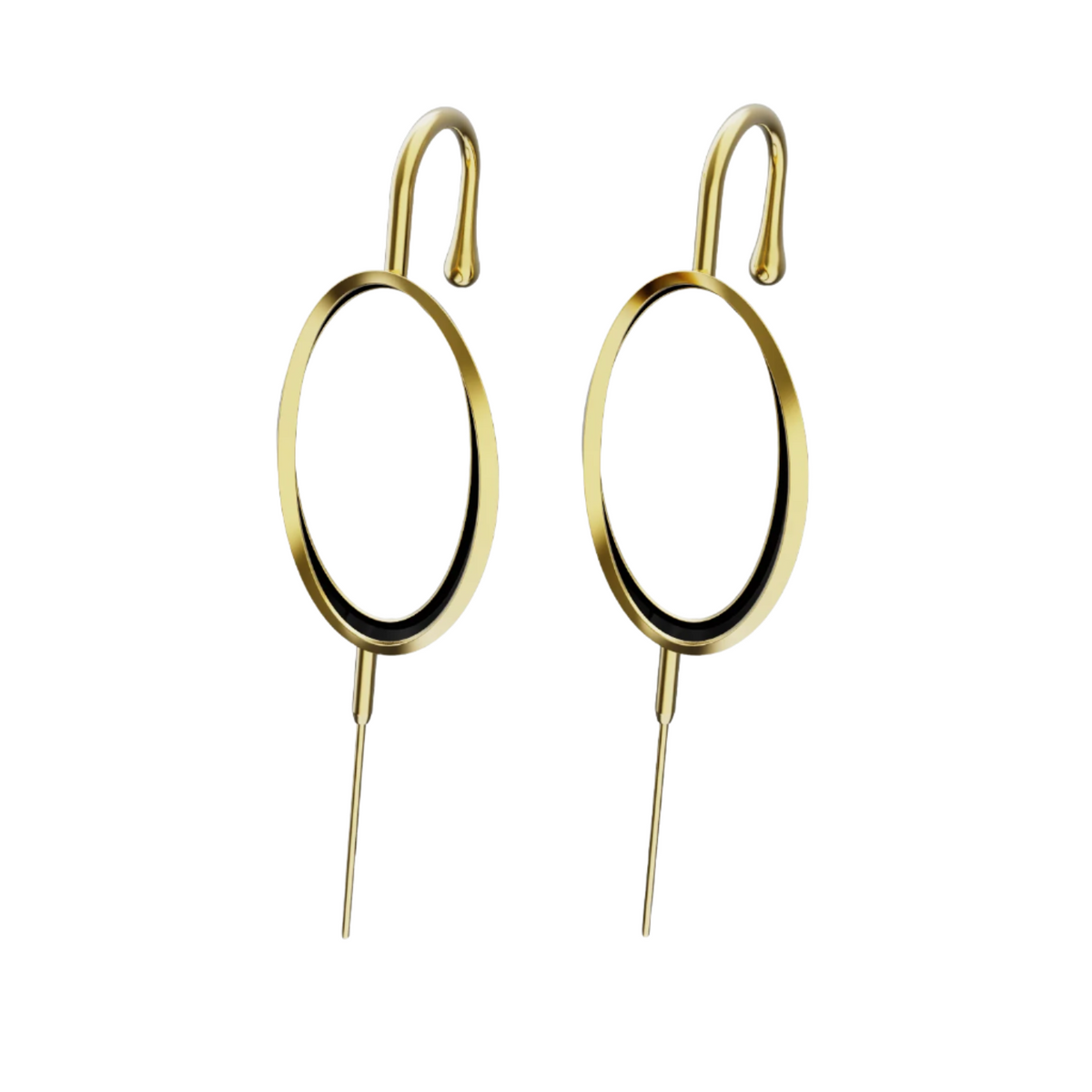 Halo ear cuffs in gold, a pair
