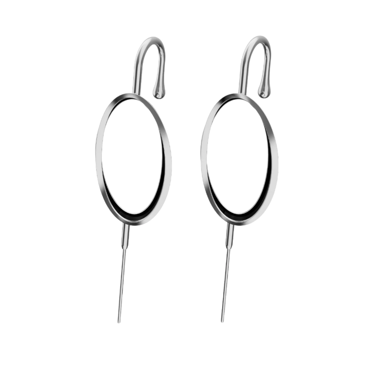 Halo ear cuffs in silver, a pair