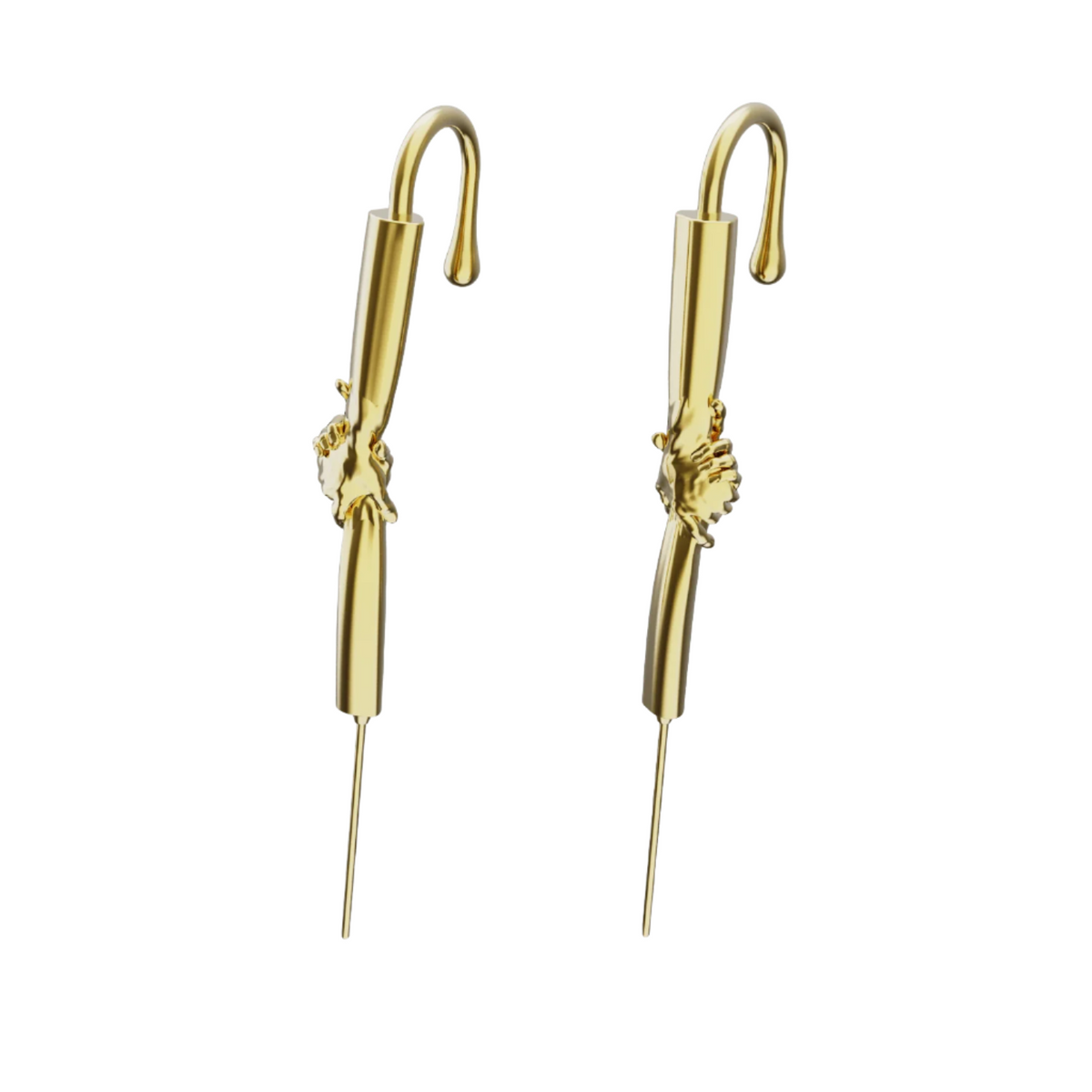 Helping Hand ear cuffs in gold, a pair