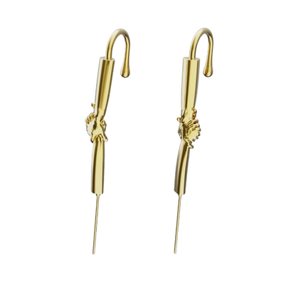 Helping Hand ear cuffs in gold, a pair