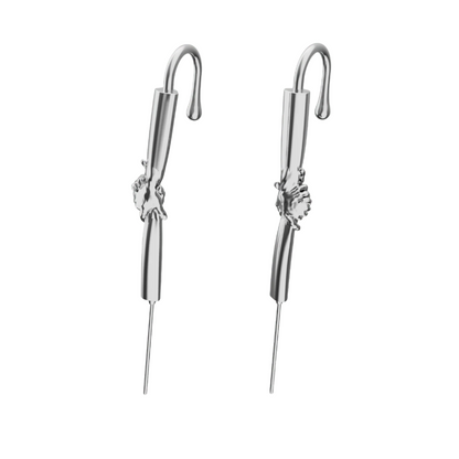 Helping Hand ear cuffs in silver, a pair