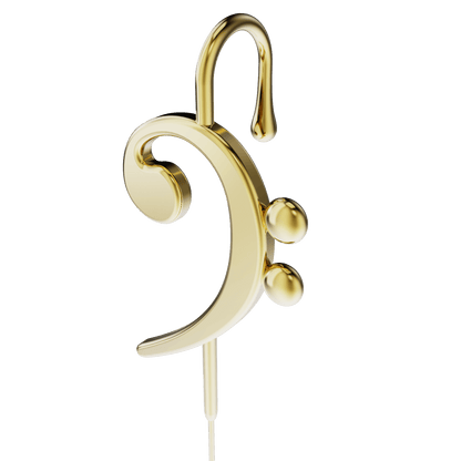 Bass Clef ear cuff, detail of the design