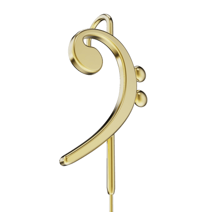 Bass Clef ear cuff, detail of the design