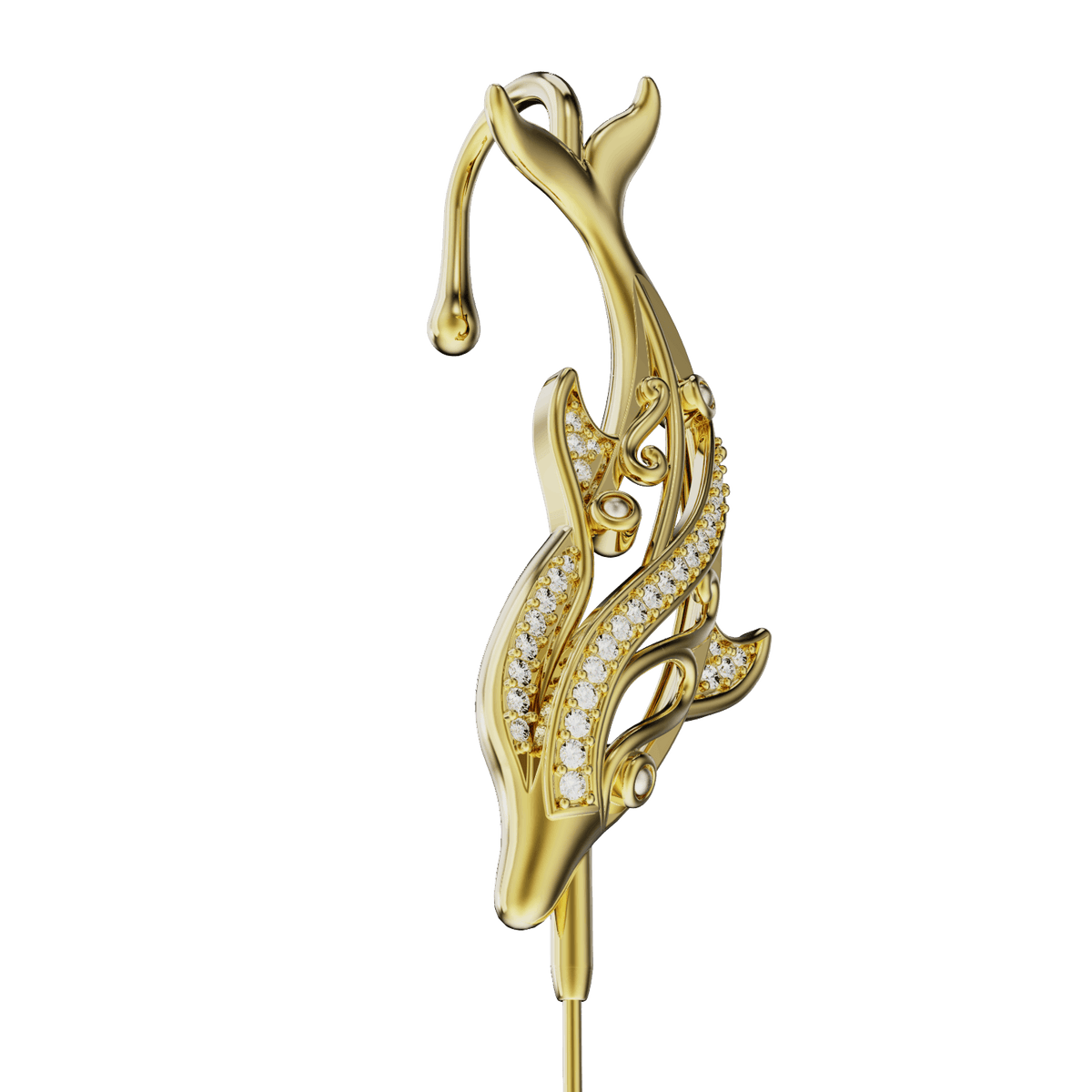 Graceful Dolphin ear cuff, detail of the design