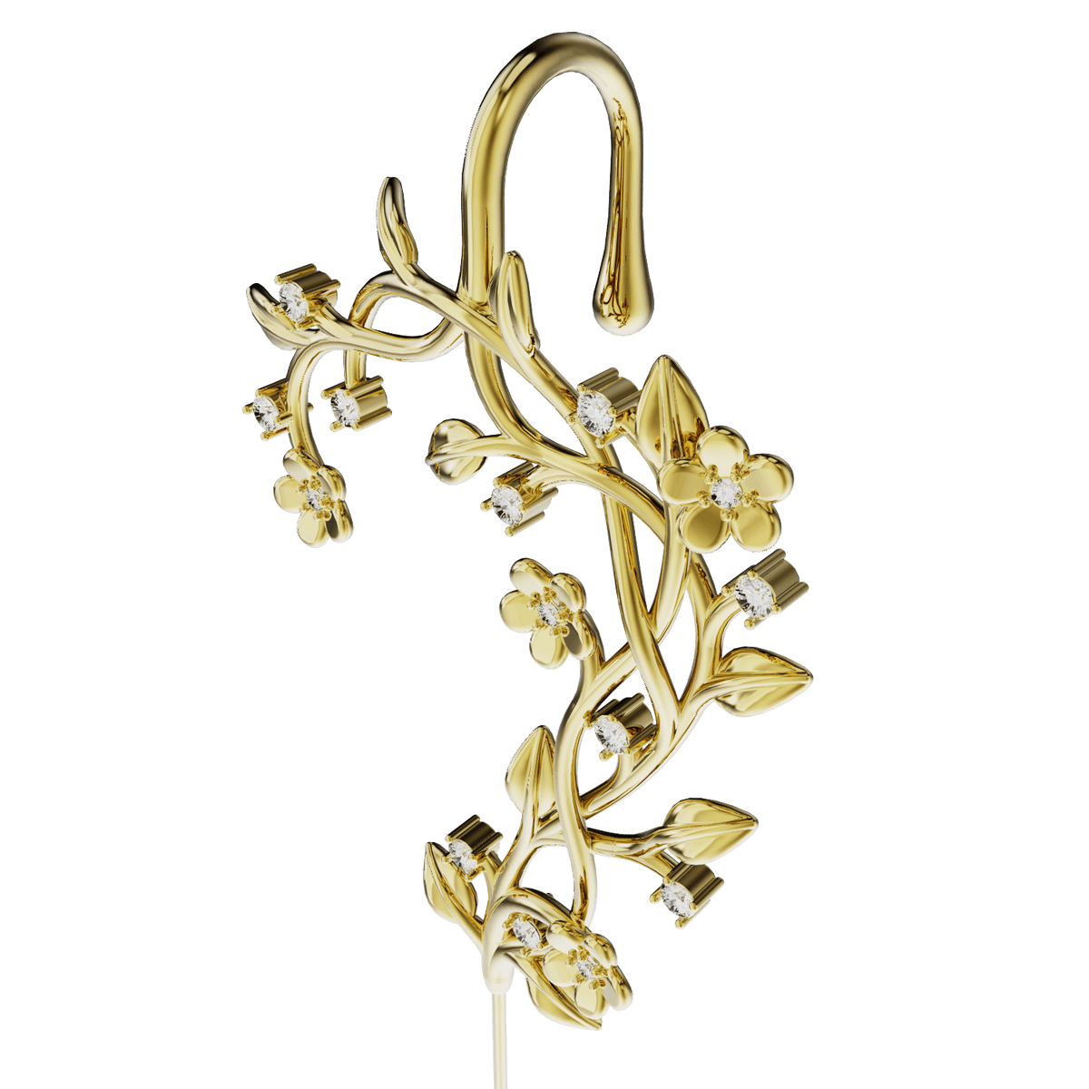 Flourishing ear cuff, detail of the design