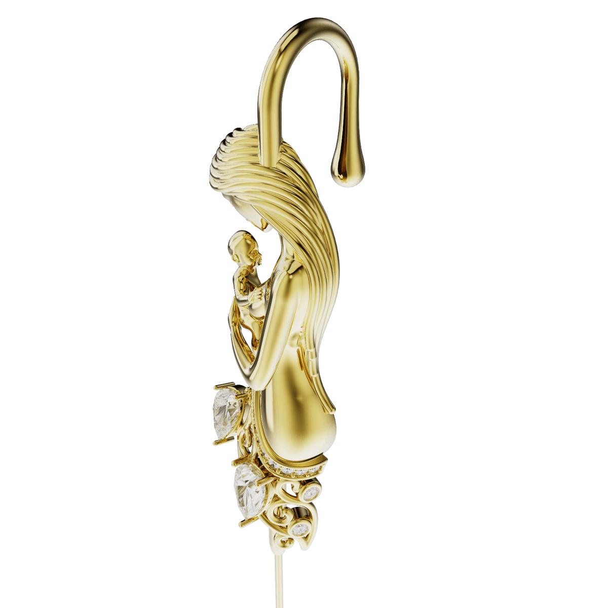 Motherhood ear cuff, detail of the design
