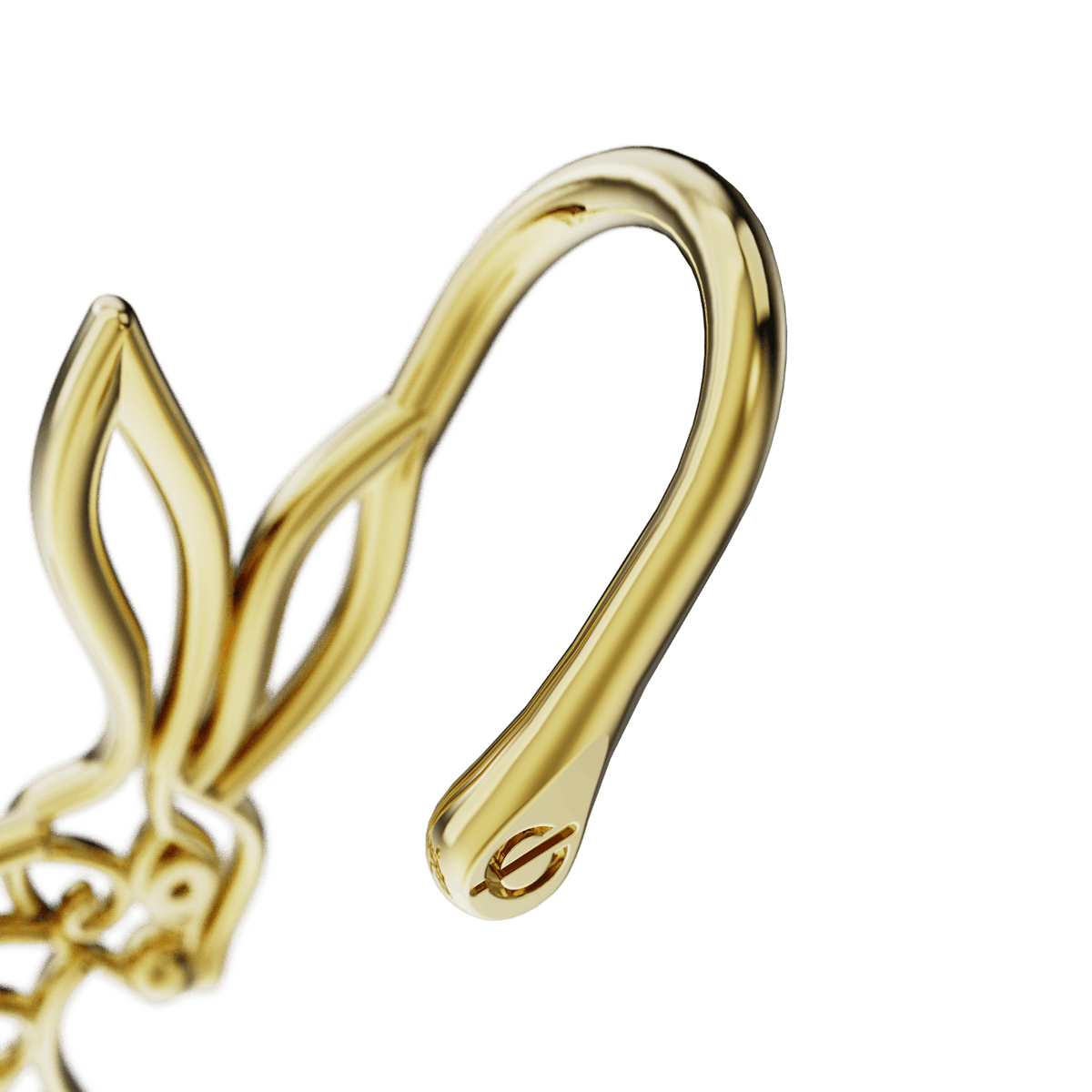 Leaping Hare ear cuff, detail of the design