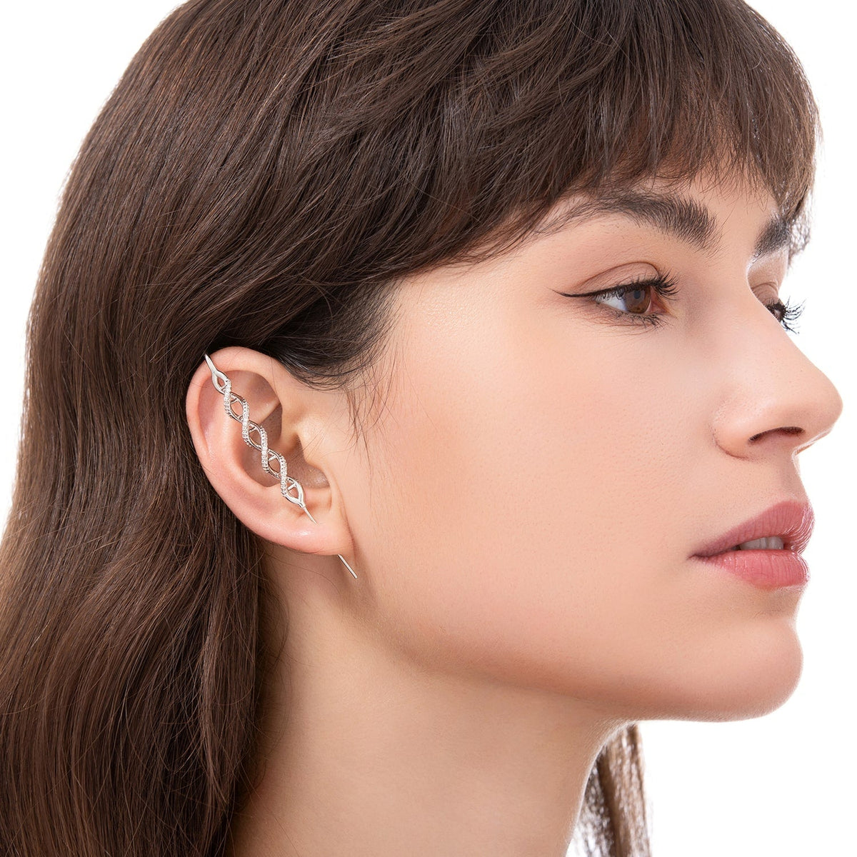 In My DNA ear cuff worn on the ear, profile view