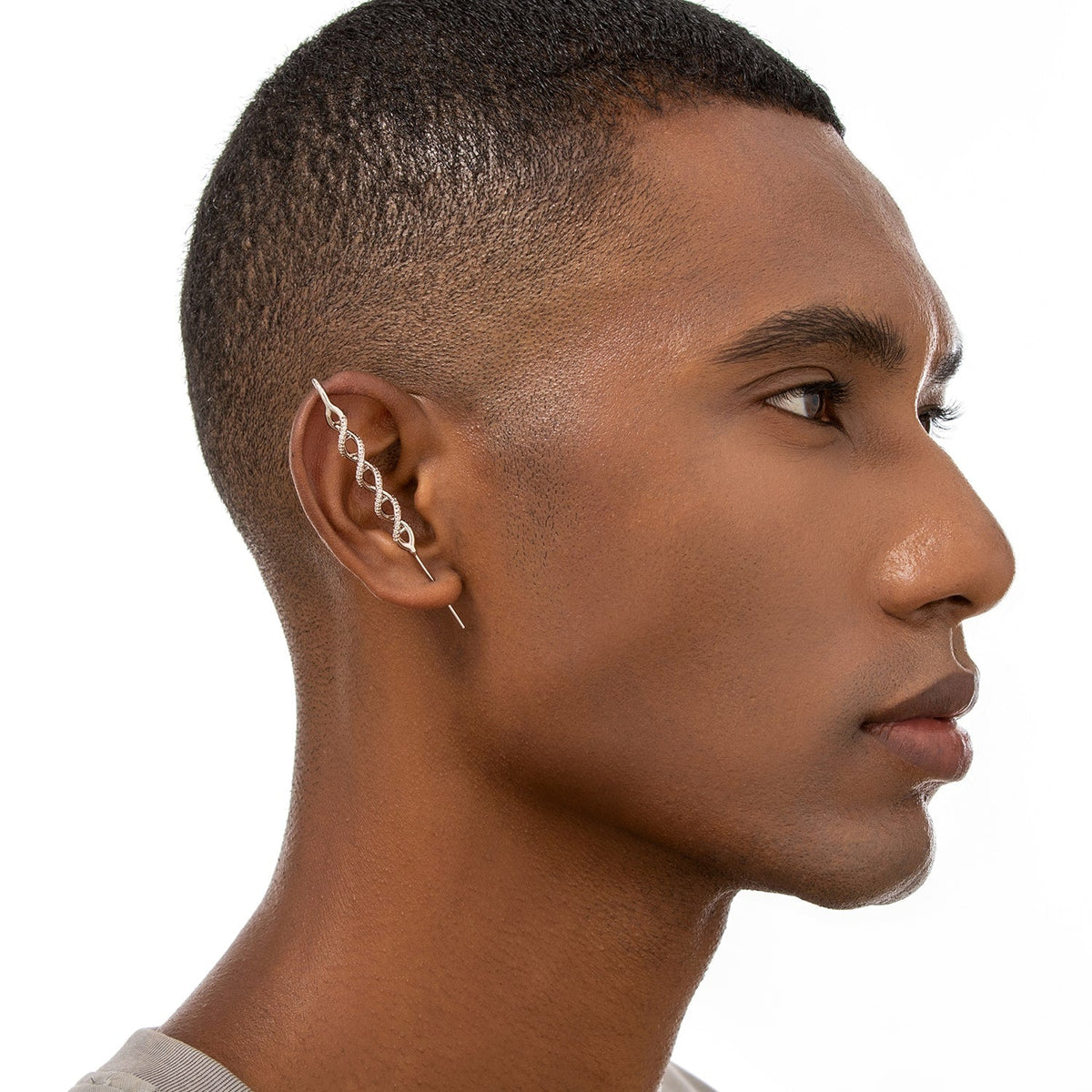 In My DNA ear cuff worn on the ear, profile view