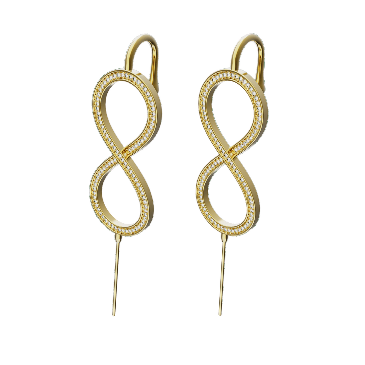 Infinity ear cuffs in gold, a pair