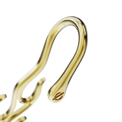 Inner Fire ear cuff in gold, the hook that sits over the ear