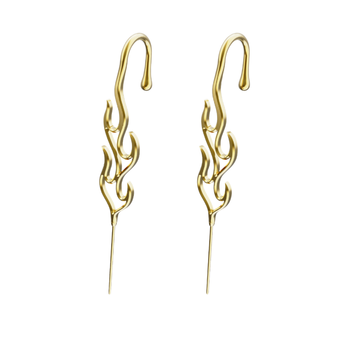 Inner Fire ear cuffs in gold, a pair