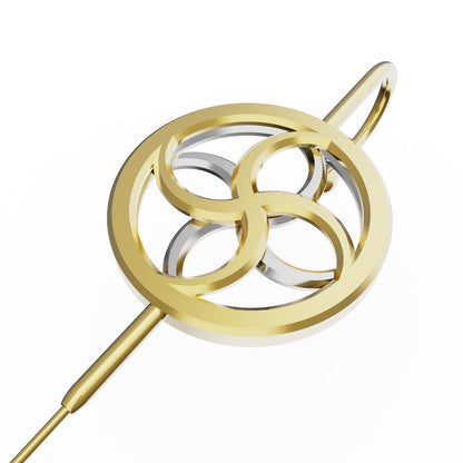 Kinetic Loop ear cuff in gold, close detail