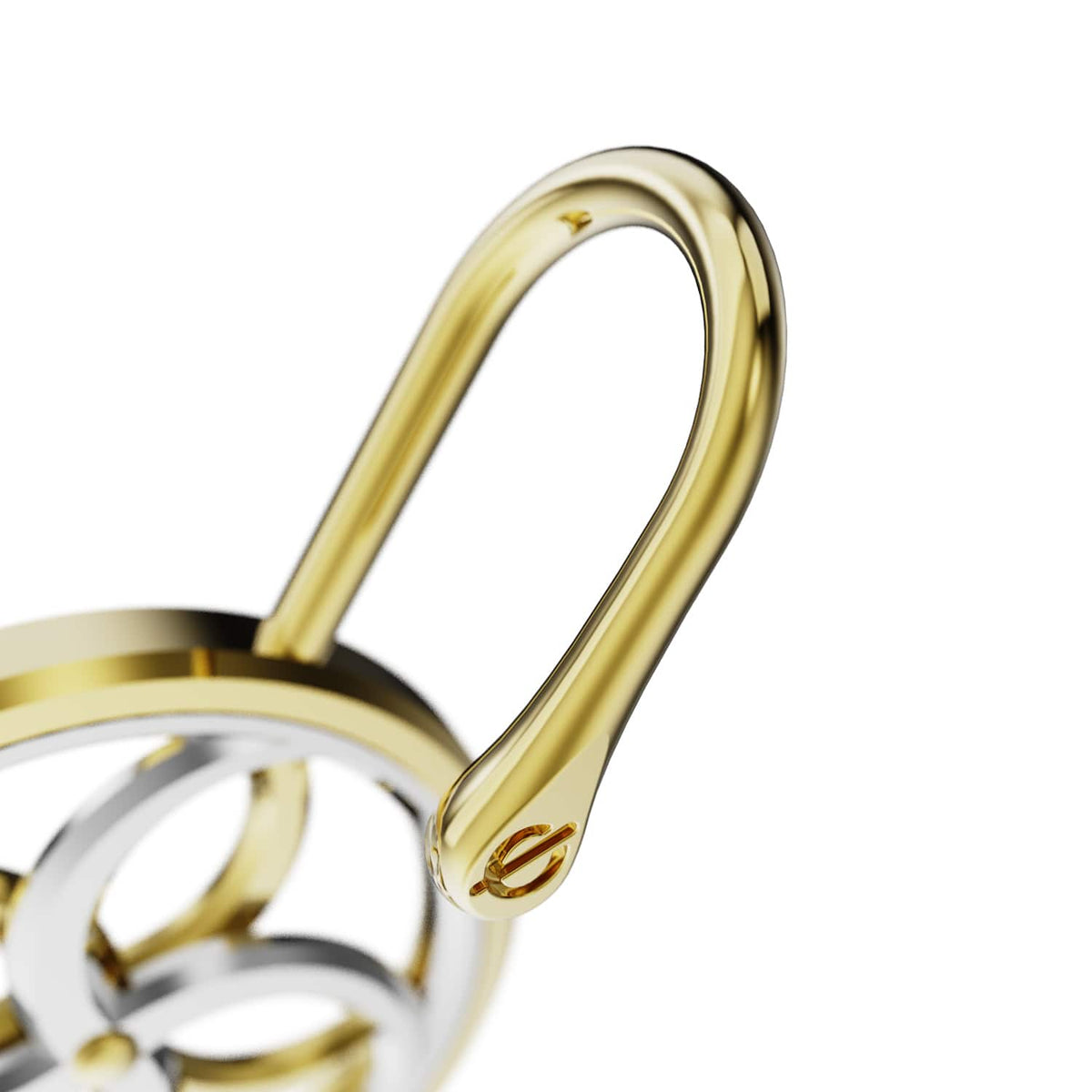 Kinetic Loop ear cuff in gold, the hook that sits over the ear