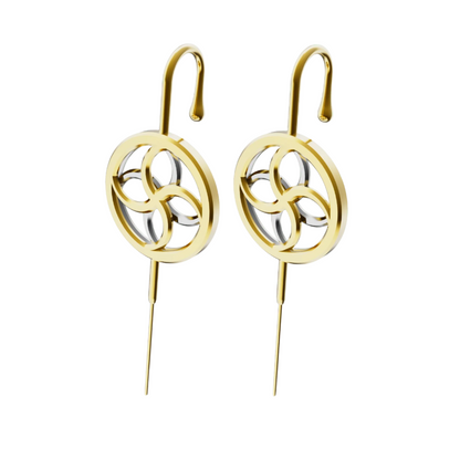 Kinetic Loop ear cuffs in gold, a pair