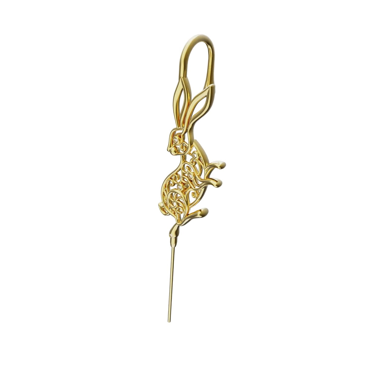 Leaping Hare ear cuff in gold, single