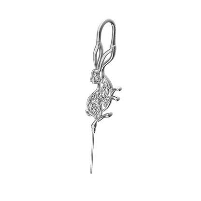 Leaping Hare ear cuff in silver, single