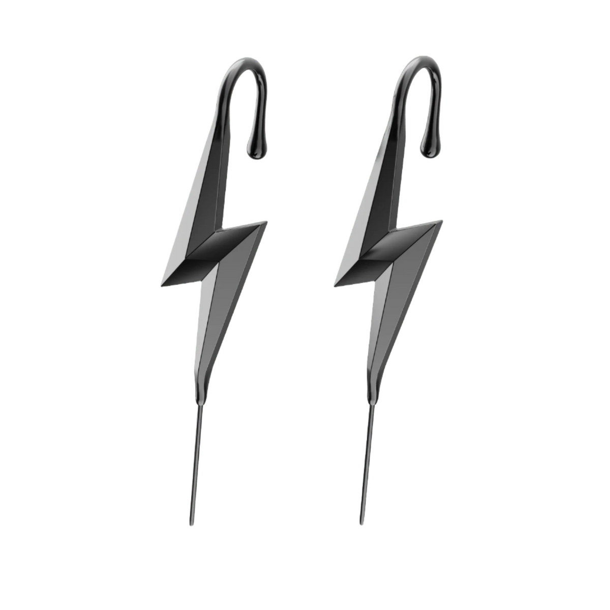 Lightning Bolt ear cuffs in black, a pair