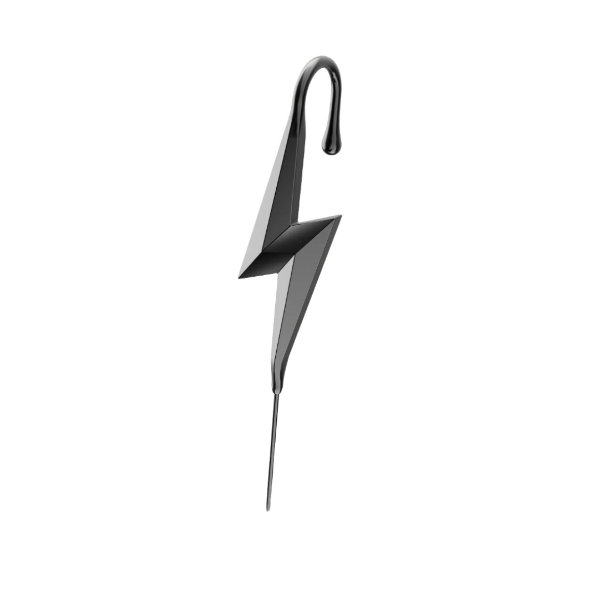 Lightning Bolt ear cuff in black, single