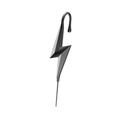 Lightning Bolt ear cuff in black, single