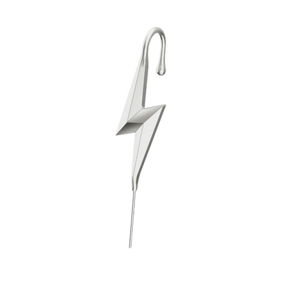 Lightning Bolt ear cuff in silver, single