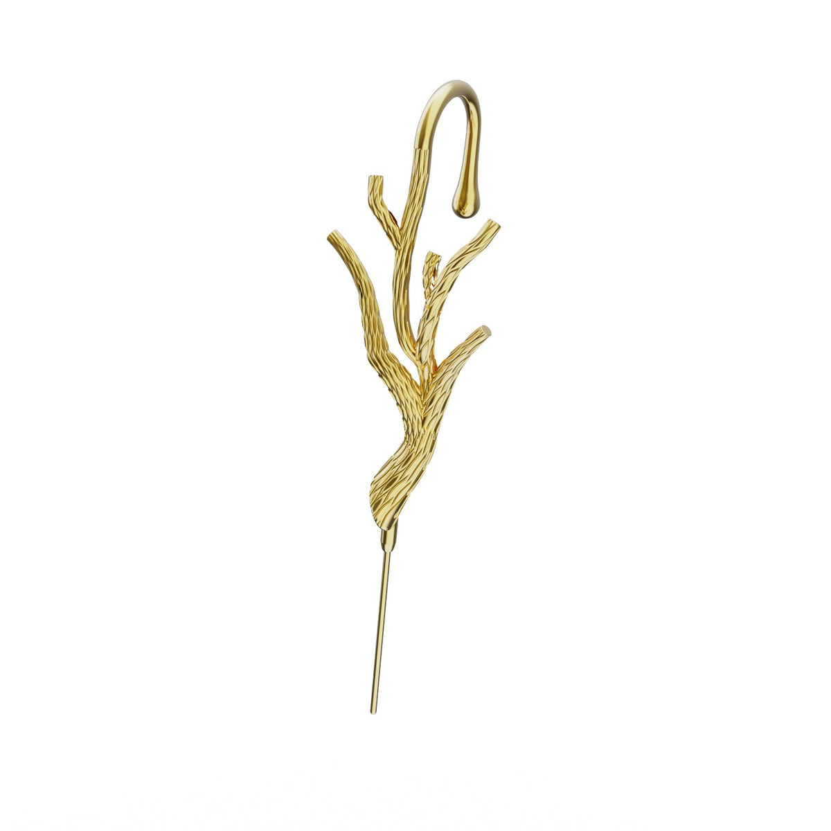 Nature's Embrace ear cuff in gold, single