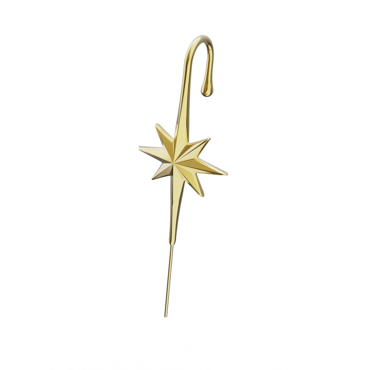 North Star ear cuff in gold, single